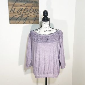 Sonoma Off Shoulder Blouse Top Purple XL